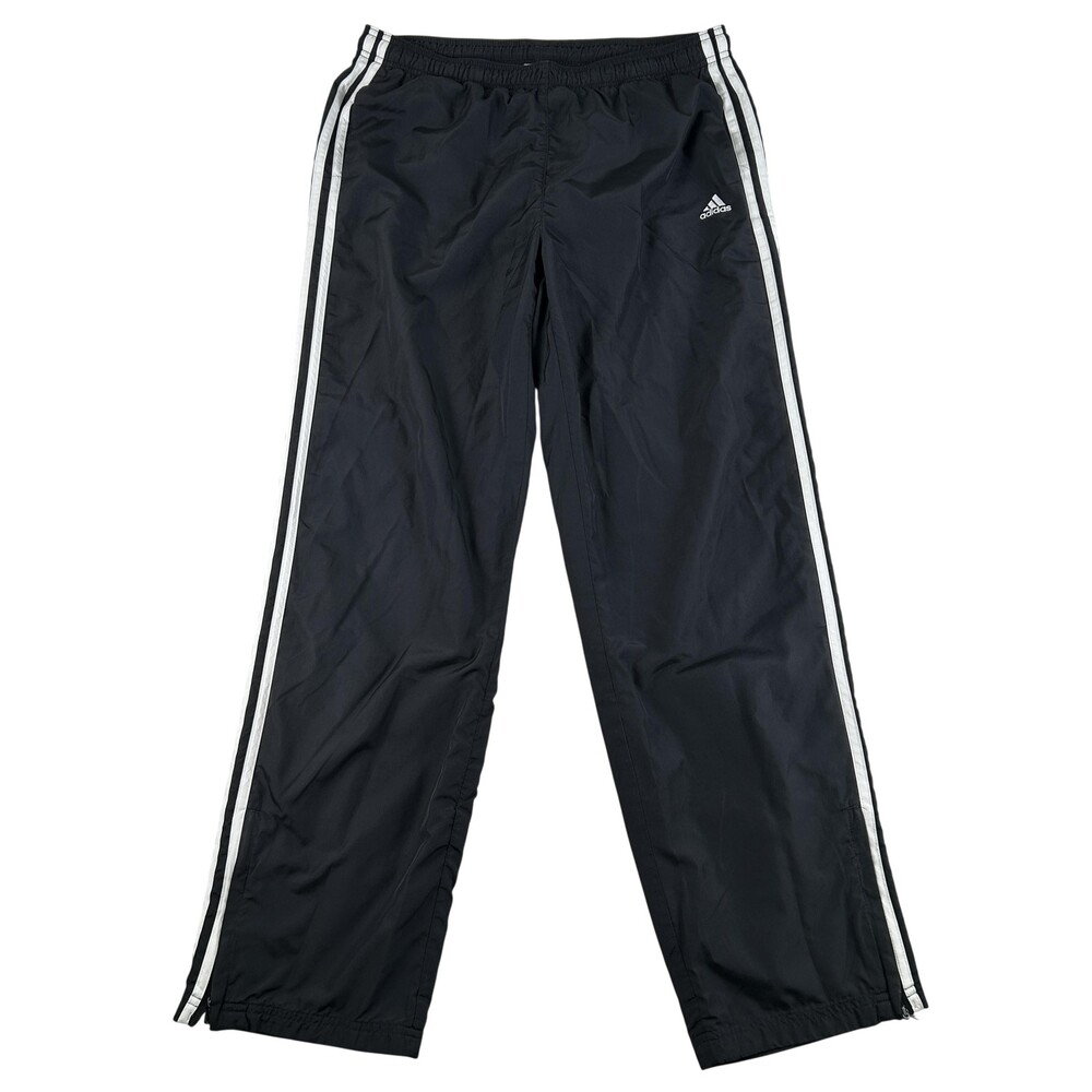 Vintage Adidas Pants Mens Medium 3-Stripes Mesh Lined Zip Windbreaker Y2K 2000s